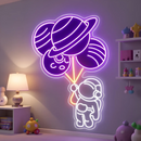 Balloon Astronaut Neon Sign
