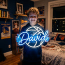 Custom Basketball Boy Name Neon Sign