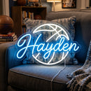 Custom Basketball Boy Name Neon Sign