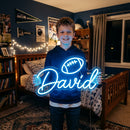 Custom football Boy Name Neon Sign