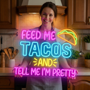 Feed Me Steak Neon Sign