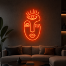 Abstract Lady Face Neon Sign