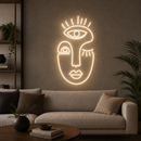 Abstract Lady Face Neon Sign