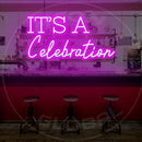 It'S A Celebration Neon Sign，Neon Sign, custom neon, led light, led neon light, led neon sign, home decor neon, wedding neon sign, party neon light , Business logo Neon Sign, cool lamp light, custom name neon sign, Custom Led Light, bedroom neon sign,