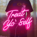 Treat Yourself Neon Sign,Neon Sign, custom neon, led light, led neon light, led neon sign, home decor neon, wedding neon sign, party neon light , Business logo Neon Sign, cool lamp light, custom name neon sign, Custom Led Light, bedroom neon sign, 