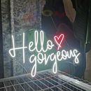 Hello Gorgeous Neon Sign，Neon Sign, custom neon, led light, led neon light, led neon sign, home decor neon, wedding neon sign, party neon light , Business logo Neon Sign, cool lamp light, custom name neon sign, Custom Led Light, bedroom neon sign,