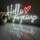 Hello Gorgeous Neon Sign，Neon Sign, custom neon, led light, led neon light, led neon sign, home decor neon, wedding neon sign, party neon light , Business logo Neon Sign, cool lamp light, custom name neon sign, Custom Led Light, bedroom neon sign,