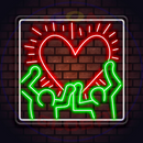 Keith Haring Radiant Heart,Neon Sign, custom neon, led light, led neon light, led neon sign, home decor neon, wedding neon sign, party neon light , Business logo Neon Sign, cool lamp light, custom name neon sign, Custom Led Light, bedroom neon sign,