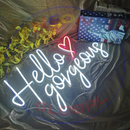 Hello Gorgeous Neon Sign，Neon Sign, custom neon, led light, led neon light, led neon sign, home decor neon, wedding neon sign, party neon light , Business logo Neon Sign, cool lamp light, custom name neon sign, Custom Led Light, bedroom neon sign,