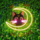 Anime Sailor Moon Lunar Cat,Neon Sign, custom neon , led light, led neon light, led neon sign, home decor art, wedding decor , party neon light , business logo neon, cool lamp light, custom name neon sign, Custom Led Light 