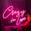 Crazy In Love Neon Sign,Neon Sign, custom neon , led light, led neon light, led neon sign, home decor art, wedding decor , party neon light , Business Neon Sign, cool lamp light, custom name neon sign, Custom Led Light
